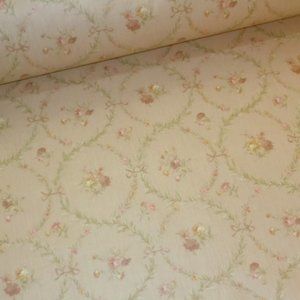 Cotton Floral Trellis Blush Fabric